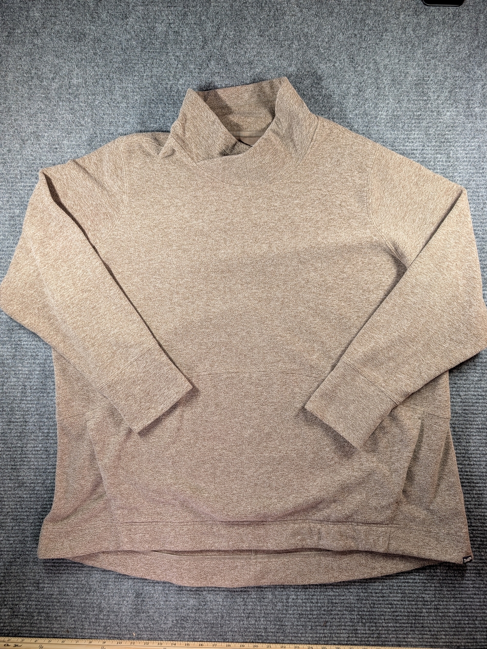 Duluth Trading Co Beige-Tan Cowl Neck Sweater